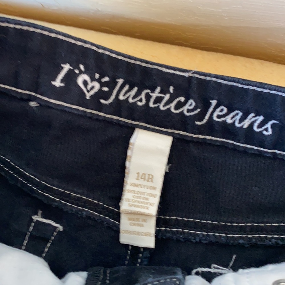 🔴5/$25🔴 justice black denim shorts - Picture 2 of 3